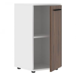 Шкаф колонка с глухой малой дверью ЕДИС ЕЛCС 42.1 Дуб Денвер темный Черный Белый / EDIS ELCS