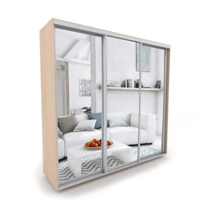 Шкаф-купе 3-х дверный Акцент-Сим З 2100х600  Дуб молочный_0