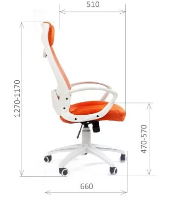 Кресло для руководителя CHAIRMAN 840 white Акрил оранжевый_4