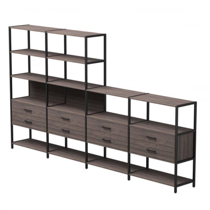 Набор стеллажных систем Everprof EVO №13 Дуб Пасадена Черный_0
