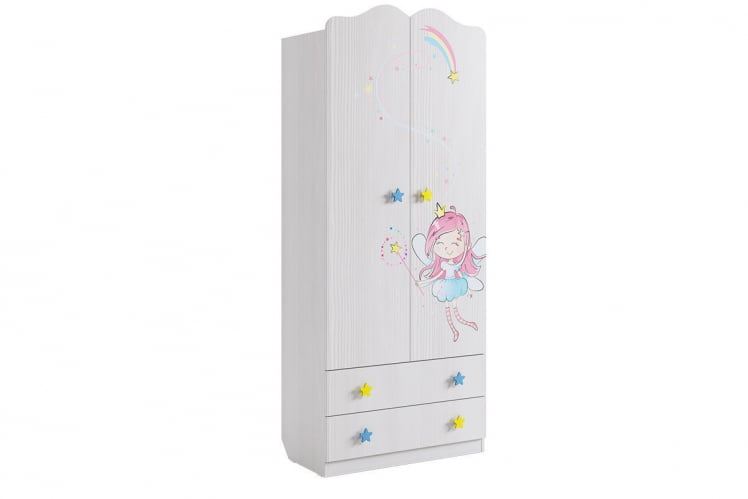 Шкаф комбинированный (с ящ. 2-створчатый) Чудо MDW-01 Белый рамух_0