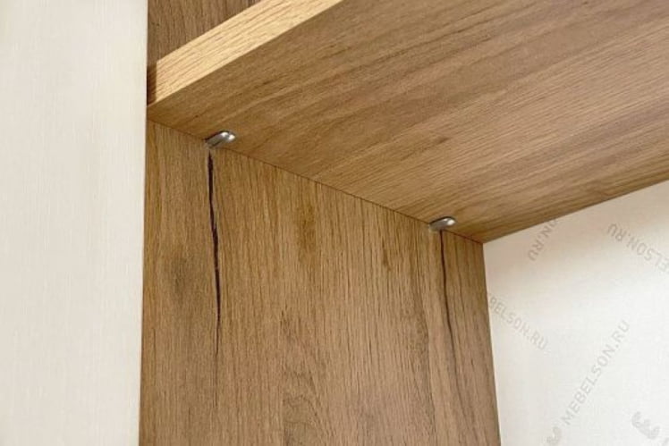 Шкаф двухдверный Бери MPR-024 Дуб крафт золотой/белое дерево_11