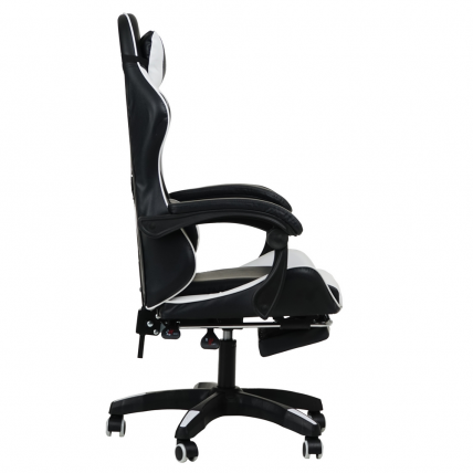 Кресло 1206 KINGQUEEN цвет черный/белый с массажем 1206-black-white-mass_2