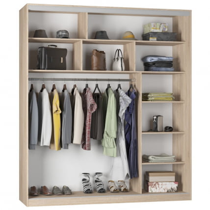 Шкаф-купе B-230х200х60-1(Венге-ДМ-D7D7D7)_1