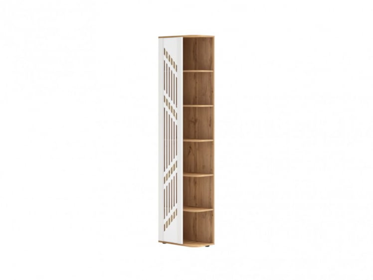 Стеллаж торцевой (лев/прав) Монако 903.17 Дуб Вотан / Белый шпон / Альпийский белый_0