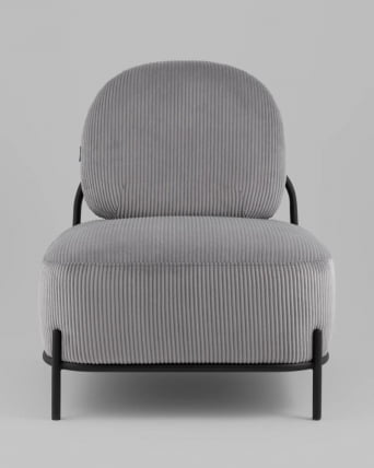 Кресло Стоун К велюр рельефный светло-серый_1