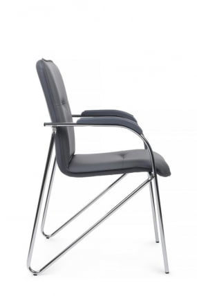 Стул Самба с пластиковыми подлокотниками SMB-03H Хром гальв. Серый_1