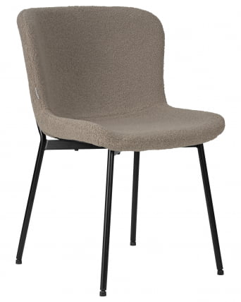 Стул обеденный DOBRIN MILO (черные ножки, бежевый букле (UF992-04))_0