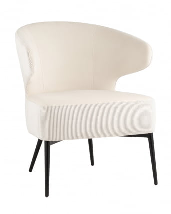 Кресло лаунж Royal Stripes велюр Молочный_0