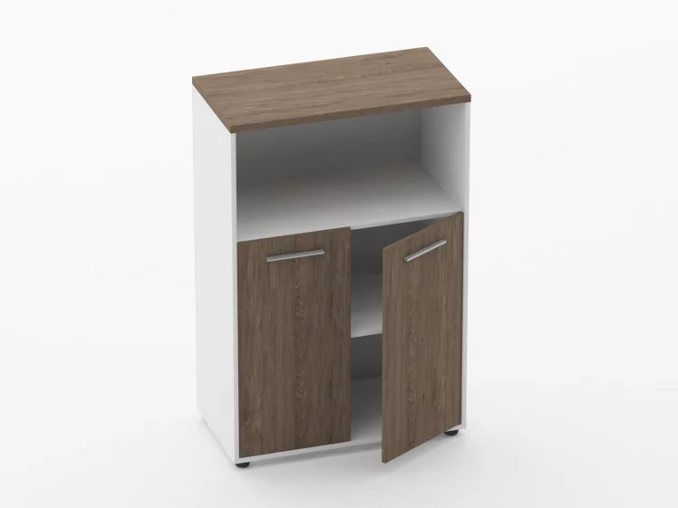 Шкаф 2 широкий закрытый с нишей Deka 10.12.111 Дуб Верцаска/Белый_1