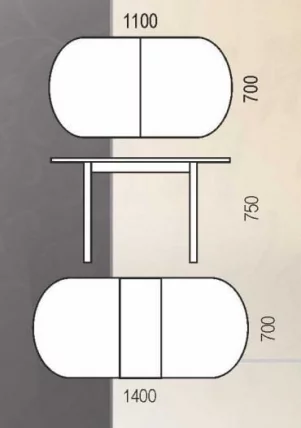 Стол обеденный Раздвижной ЕВРО мет.напр. 1 кат. 8513 кожа шок Ноги венге ЛДСП венге_1