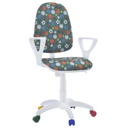 Кресло Престиж KIDS Белый каркас Мячи_0