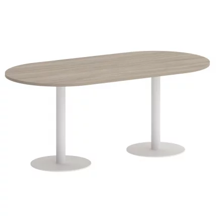 Стол овальный HOME OFFICE VR.SP-5-180.1 Дуб Аттик/Белый металл_0