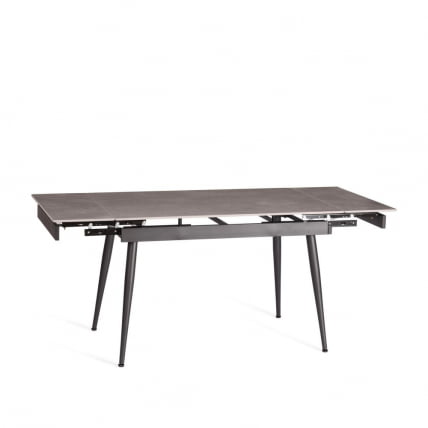 Стол обеденный Lord Grey/Лорд Грей столешница керамика (матовая) /опоры металл, светло-серый/черный, (120+30+30)x80x75 см_12