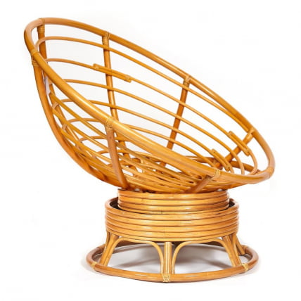 Кресло-качалка PAPASAN/ПАПАСАН w 23/01 B /с подушкой/ 115х78х104 см, Honey (мед), ткань Оранжевый, С 23_1