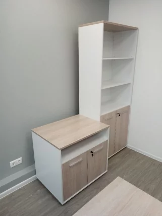 Тумба для оргтехники Deka 9.05.11 Дуб Сантана светлый/Белый_3