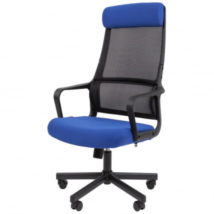 Кресло руководителя Chairman 590 ткань/сетка Синий_1