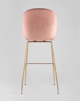 Стул барный Beetle Lite PU со спинкой Пудровый_4
