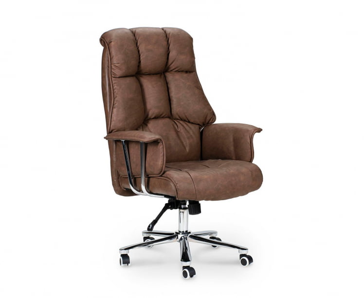 Кресло офисное Президент Серо-коричневый_0