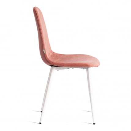 Стул BREEZE (mod. JSC-58) Велюр/металл , 44 х 53 х 86 см, Coral (коралловый) HLR44 / белый_1