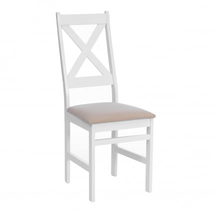 Стул CROSSMAN NEW, Многослойный березовый шпон, 41х40х100 см, white/велюр бежевый_0