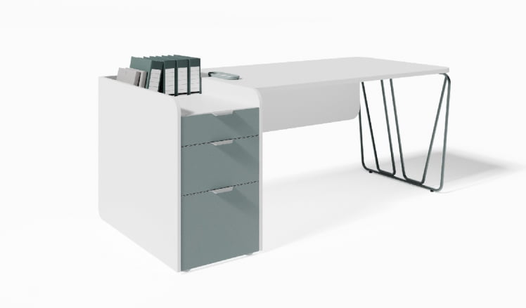 Композиция стол с ажурной ногой и правой тумбой АРТ901Л.У604 / ART901L.U604_0