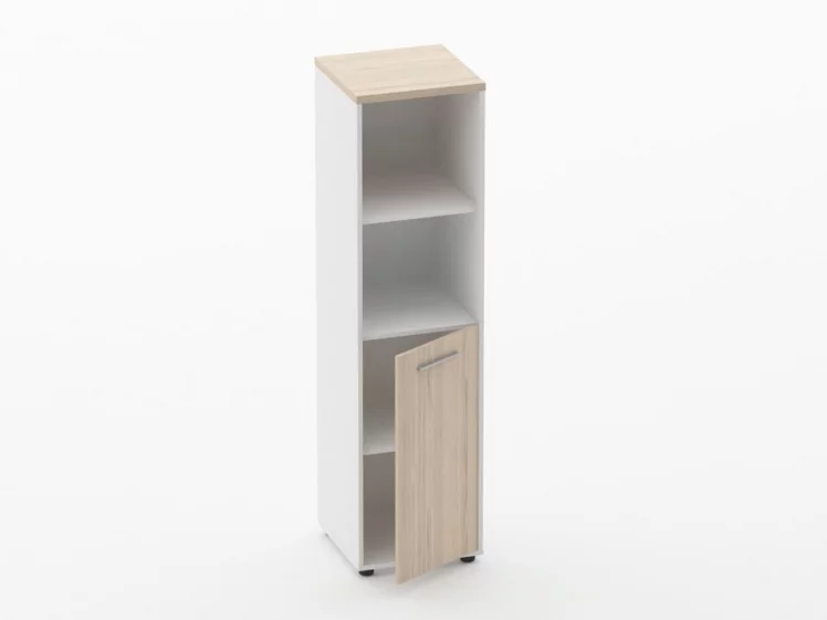 Шкаф 3 узкий 2 полки открытые, 2 полки закрытые Deka 10.16.11Пр Туя/Белый_1