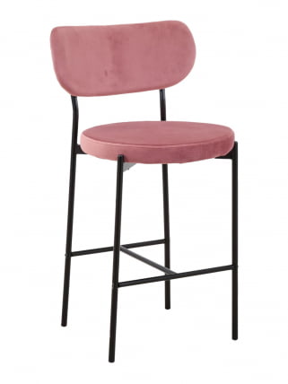 Стул полубарный Барбара (Б) велюр Пыльно-розовый_0
