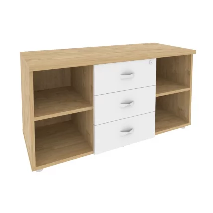 Тумба сервисная с ящиками ONIX O.TS-11 Тиквуд светлый/Белый_0