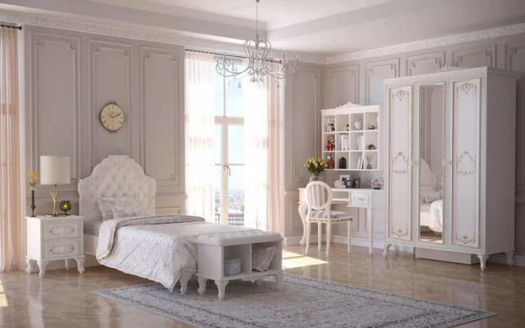 Кровать односпальная 900 Луиза ЛД 665.260.000.001 Алебастр Шампань_4