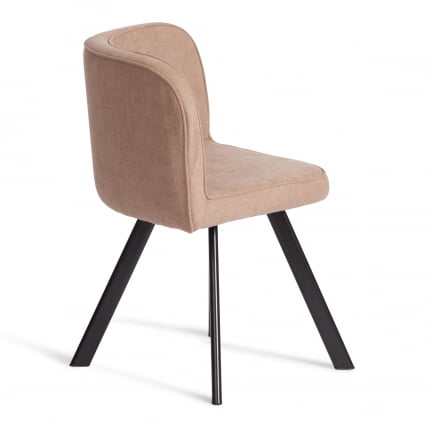 Комплект (стол, 4 стула) QUADRON (mod. PT14) Стол: МДФ/металл, стул: металл/шенилл, 100х100х73 см, 69х56х71 см, Beige (Бежевый) LY1701-4/черный_2