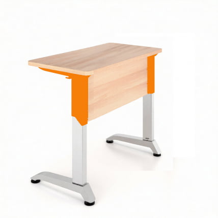 Парта одноместная Де Гласси Н (рост 3-5)  ЛДСП Дуб Сантана/ Металл Серый+Оранжевый_0