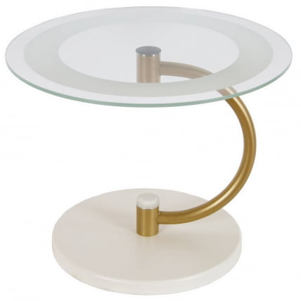 Стол журнальный Дуэт 13Н Золото, слоноая кость / стекло прозрачное_0
