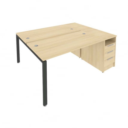 Рабочая станция с опорной тумбой Metal System Б.РС-СТП-2.3 Акация/Антрацит_0