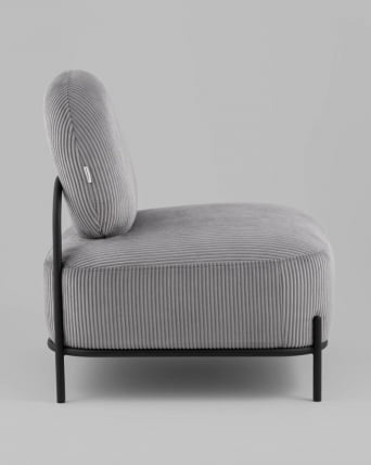 Кресло Стоун К велюр рельефный светло-серый_2