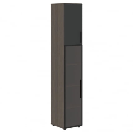 Шкаф-колонка комбинированный (левый) VELION VHCS 40.2 L Яшма черный Дуб Сильвер_1