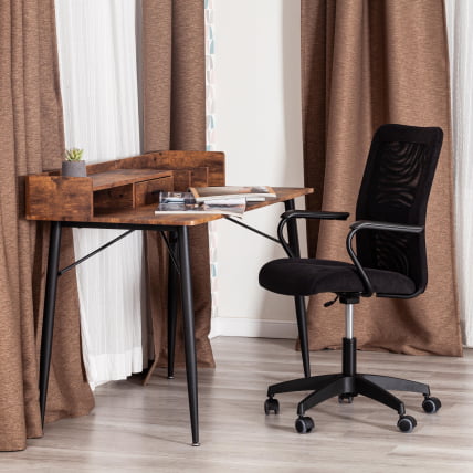 Кресло STAFF флок/ткань, черный, 35/W-11_11