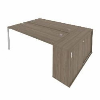 Рабочая станция с опорным шкафом-купе Metal System Б.РС-СШК-1.5 Вяз/Серый_0