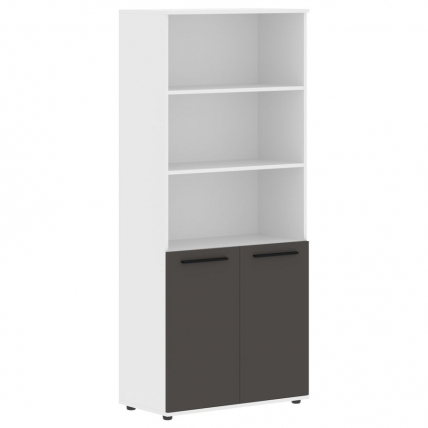 Шкаф с одним комплектом глухих малых дверей EDIS EHCS 85.5 Мокко Черный Белый_0