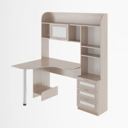 Стол компьютерный Остин Модуль №20 Ясень шимо светлый/белый_0