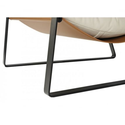 Кожаное кресло ERK-LC03-GY, коричневое, белое_7