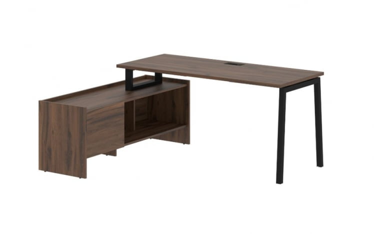 Стол с тумбой EDIS ELCT 17614 Дуб Денвер темный Черный_0