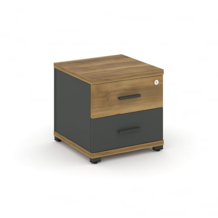 Тумба приставная с 2-мя ящиками CONCEPT CN.TUP-001 B/W Сандал Янтарный Антрацит_0