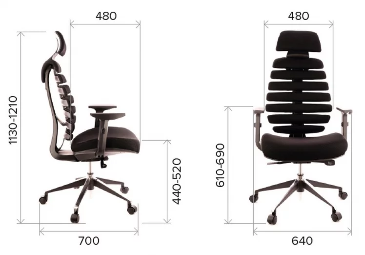 Эргономичное кресло Ergo Black ткань Черный_3