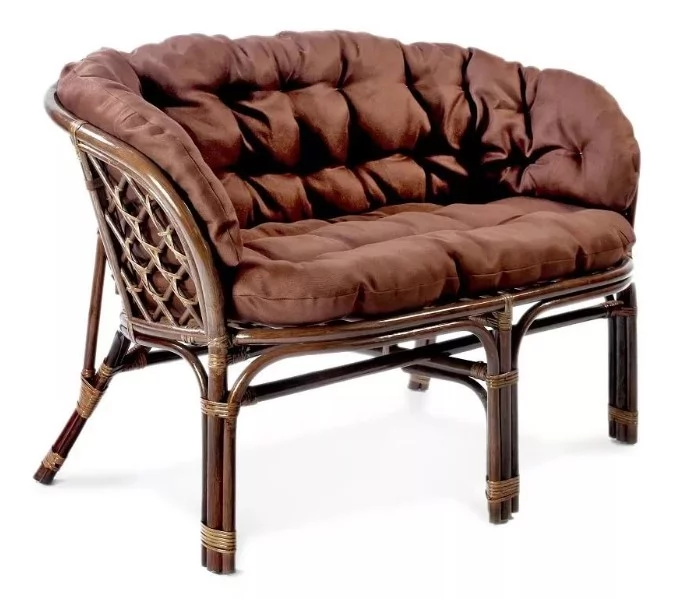 Диван Багама 2х местный, подушки светлые или коричневые полные Bahama8 темно коричневый_1