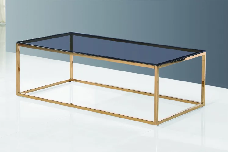 Журнальный стол ТАУН 120x60 Золото (стекло smoke)_1