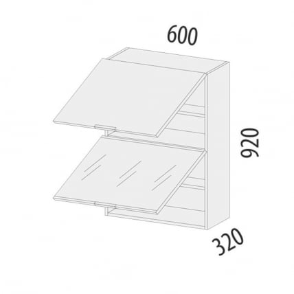 Шкаф-витрина кухонный (с системой плавного закрывания) Бостон 104.08_4