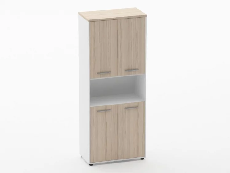 Шкаф 4 широкий закрытый с нишей Deka 10.19.121 Туя/Белый_0