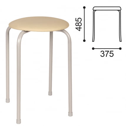 Табурет РС01-Т011В кожзам Бежевый_0