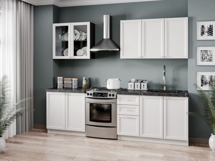 Шкаф кухонный 800 Джулия ЛД 284.360.000.064 Черный Белый_2